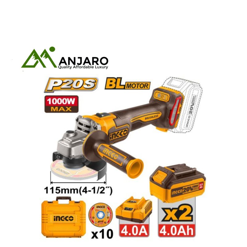 Ingco Cordless Angle Grinder – 20V  CAGLI271532
