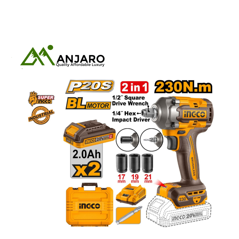 Ingco Cordless Impact Driver & Wrench CIWLI20236