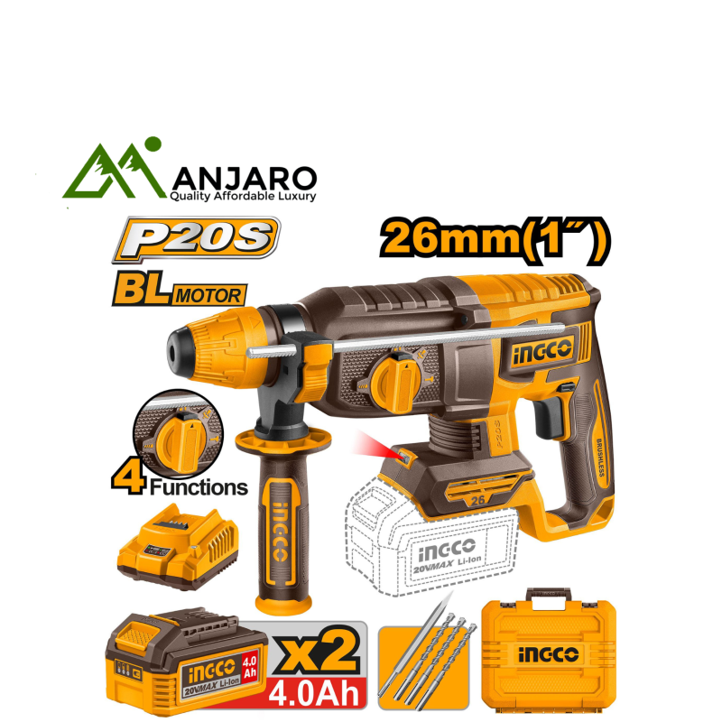 Ingco Cordless 20V Rotary Hammer CRHLI202682