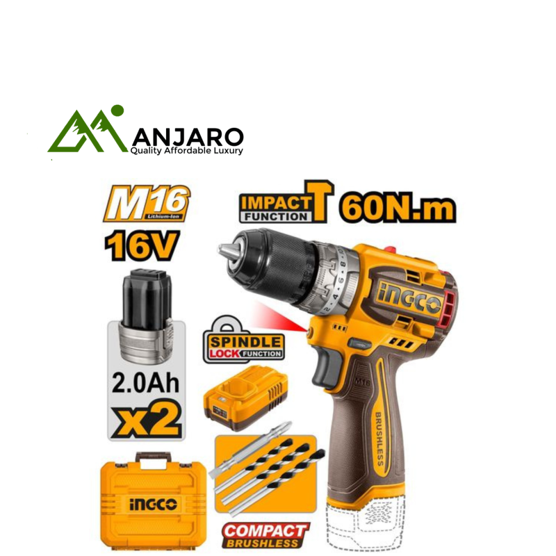 Ingco Compact Brushless Cordless Impact Drill 20V CIDLI16682