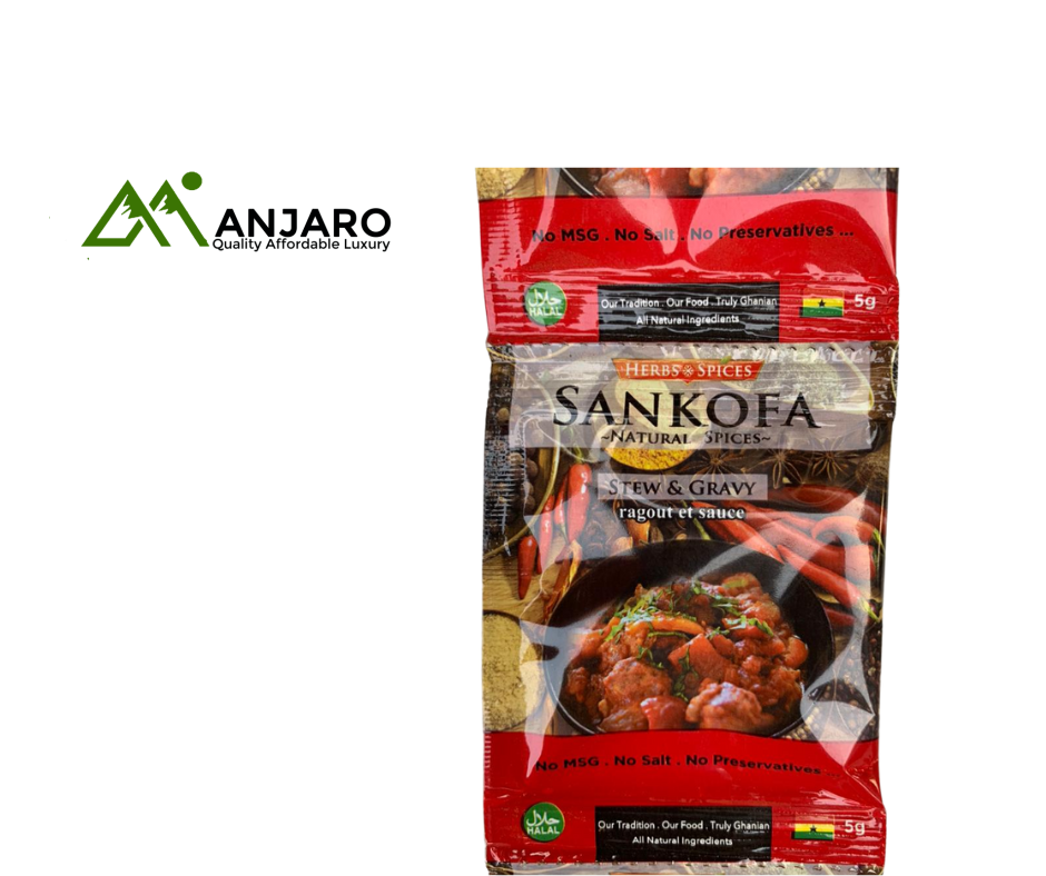 Sankofa Chicken & Beef Natural Seasoning – 12 × 5 g Sachets