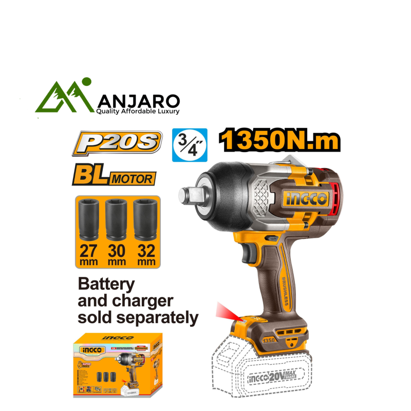 Ingco Cordless 20V Impact Wrench  CIWLI201351