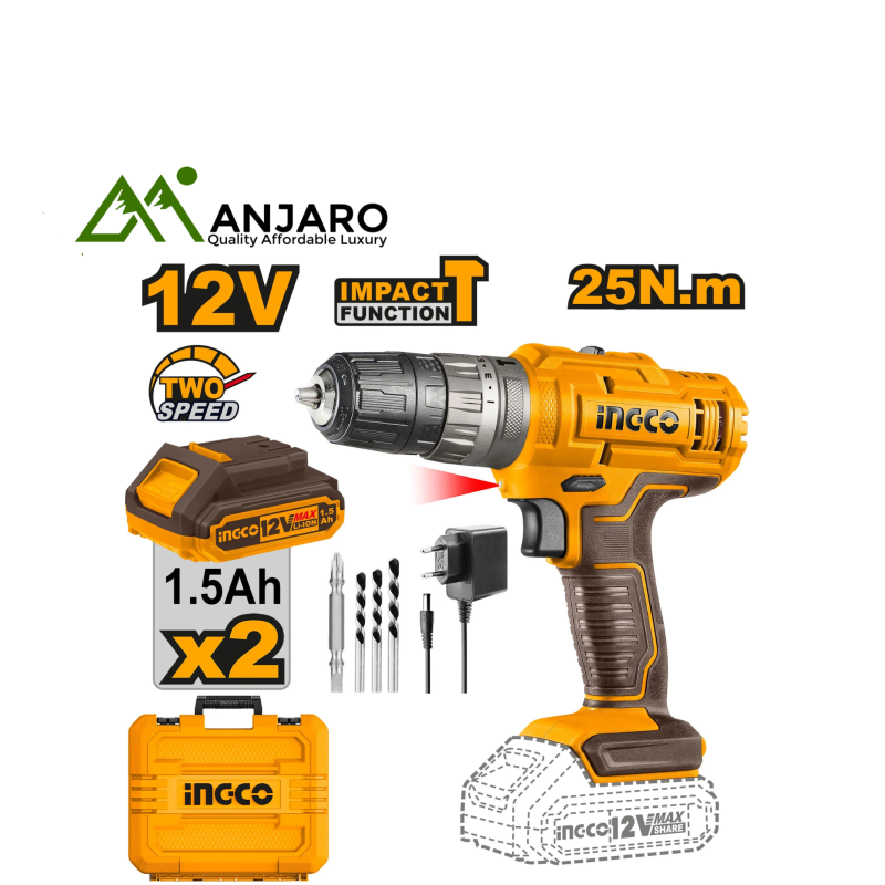 Ingco Cordless 12V Impact Drill  CIDLI1228