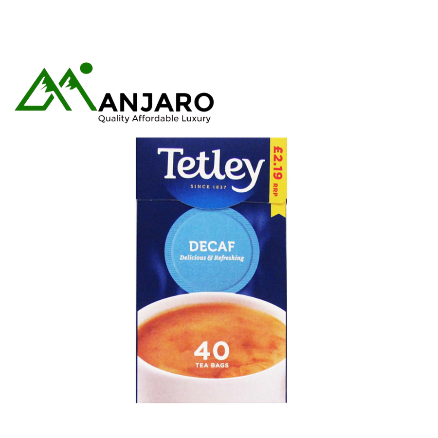 Tetley Decaf Tea – 40 Bags | Smooth, Refreshing Black Tea with Full Flavor and No Caffeine