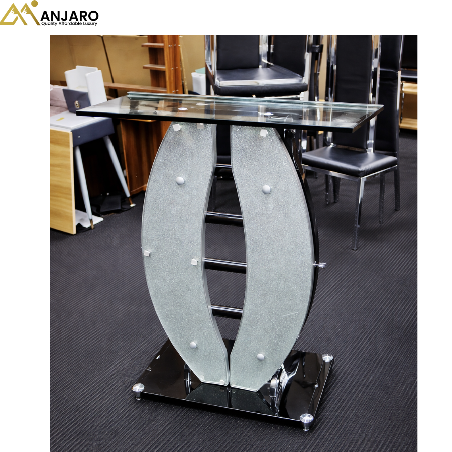 Contemporary Frost-Glass & Mirror Church Podium with Elliptical Aesthetic