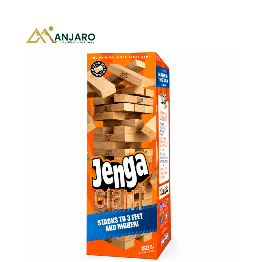 Jenga Giant Family Edition Wooden Block Stacking Game – Classic Tower Balance Game Stacks Over 3 Feet High for Kids & Adults