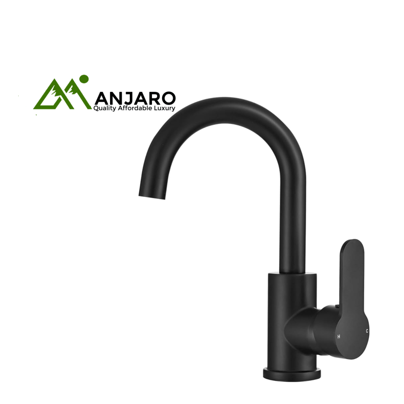 TUK 3012B Black Bathroom Basin Mixer Tap – Sleek Modern Design