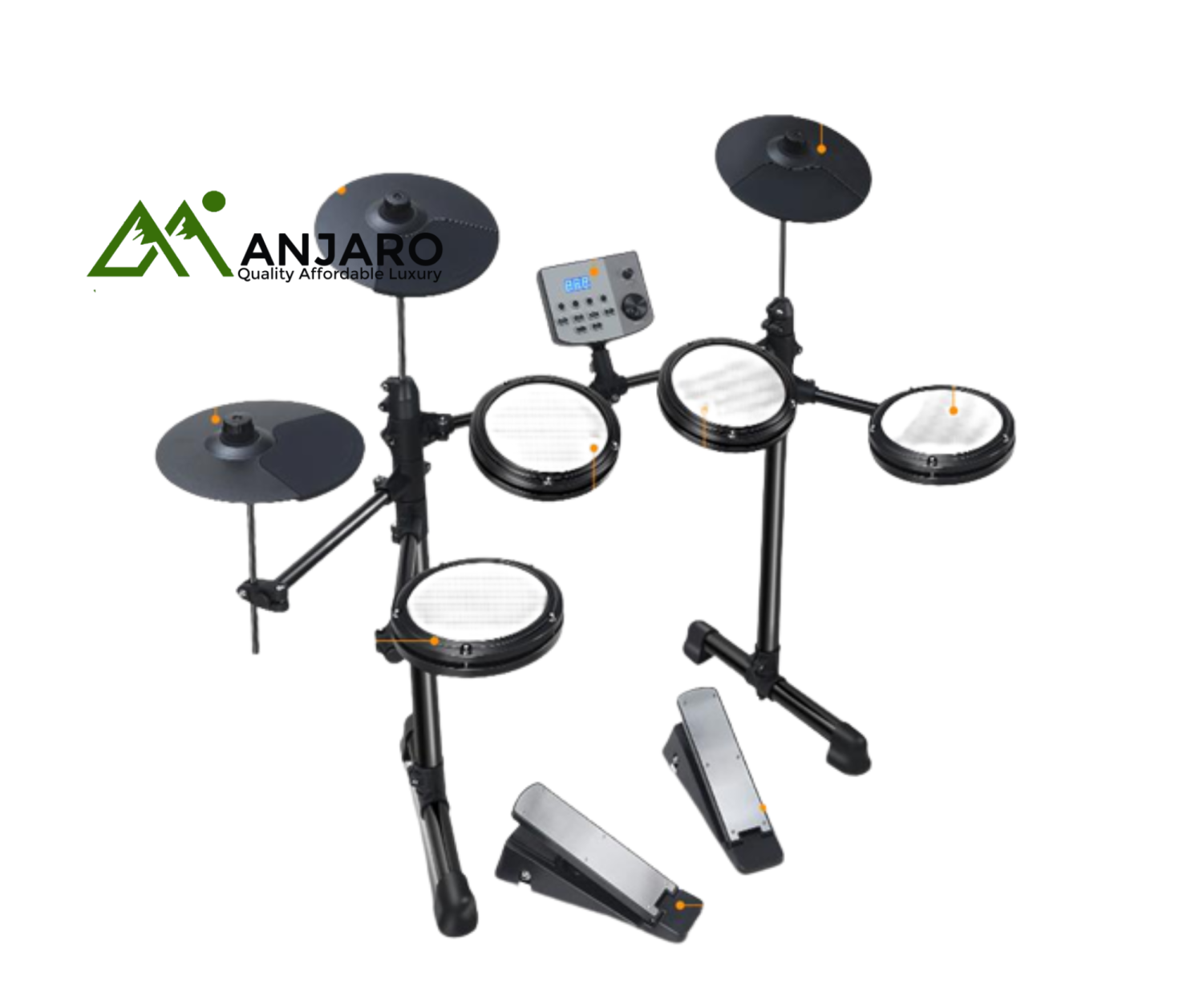 TA-20 Electric Drum Set – 8" Pads, 3 Cymbals & Dual Pedals for Dynamic Digital Drumming (No Throne)