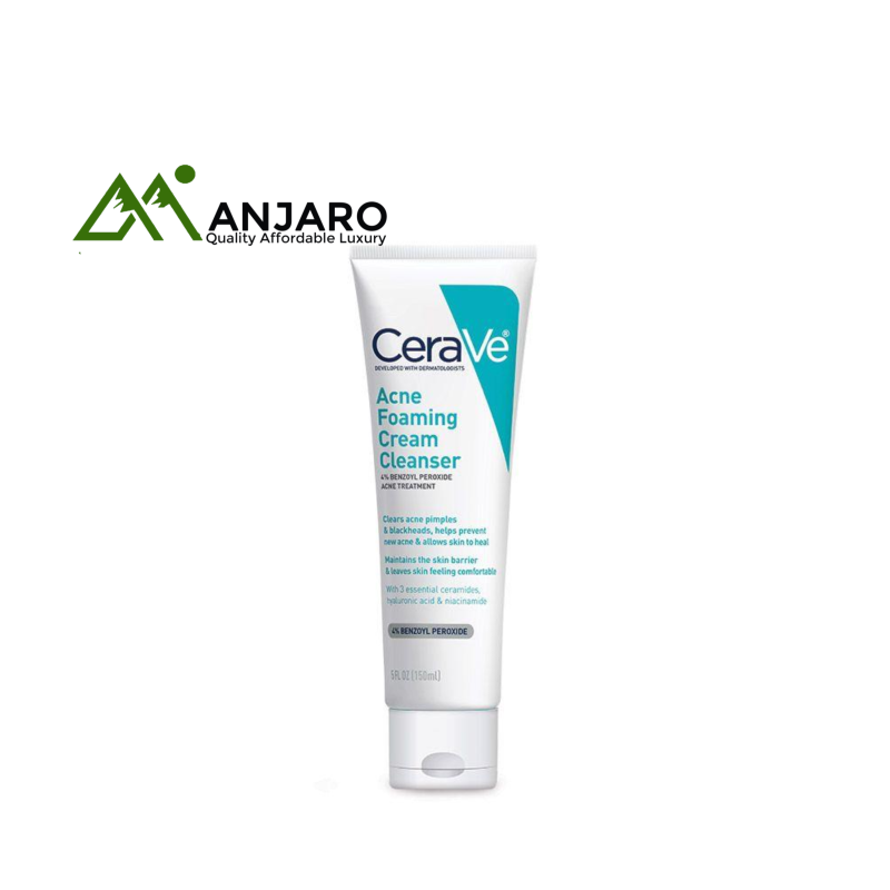 CERAVE 4% Benzoyl Peroxide Acne Foaming Cream Cleanser (5 fl. oz.) | Gentle Daily Acne Cleanser