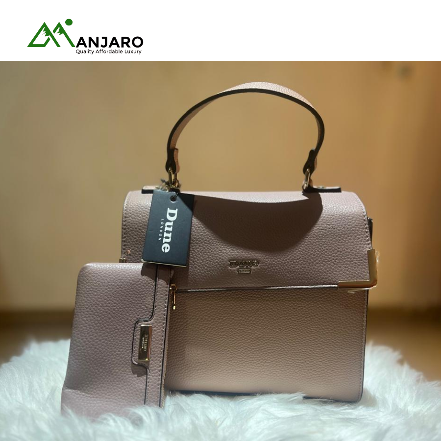 Dune London Taupe Top Handle Bag & Coordinated Purse Set – Elegant Neutral Handbag Duo