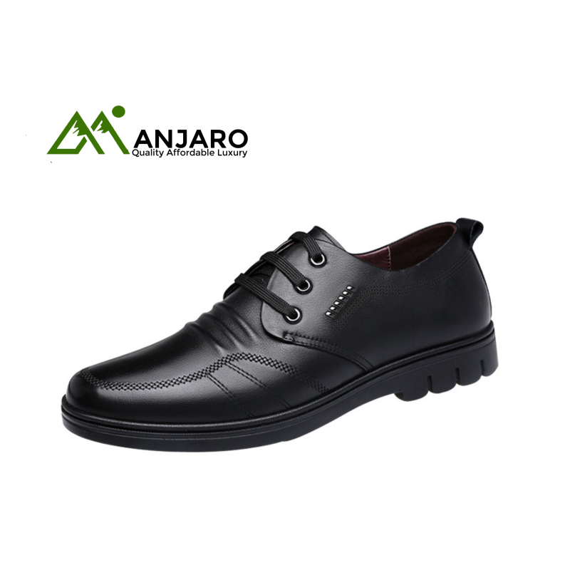 Men’s Safety Loafers – PU Lace-Up Slip Resistant Office & Wedding Shoes