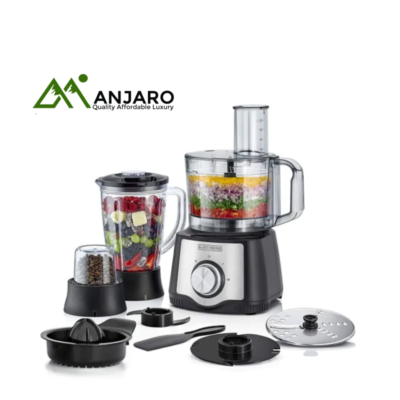 Black & Decker Food Processor KR43-B5 – 400W Multi-Purpose Processor with Blender & Chopper Attachments