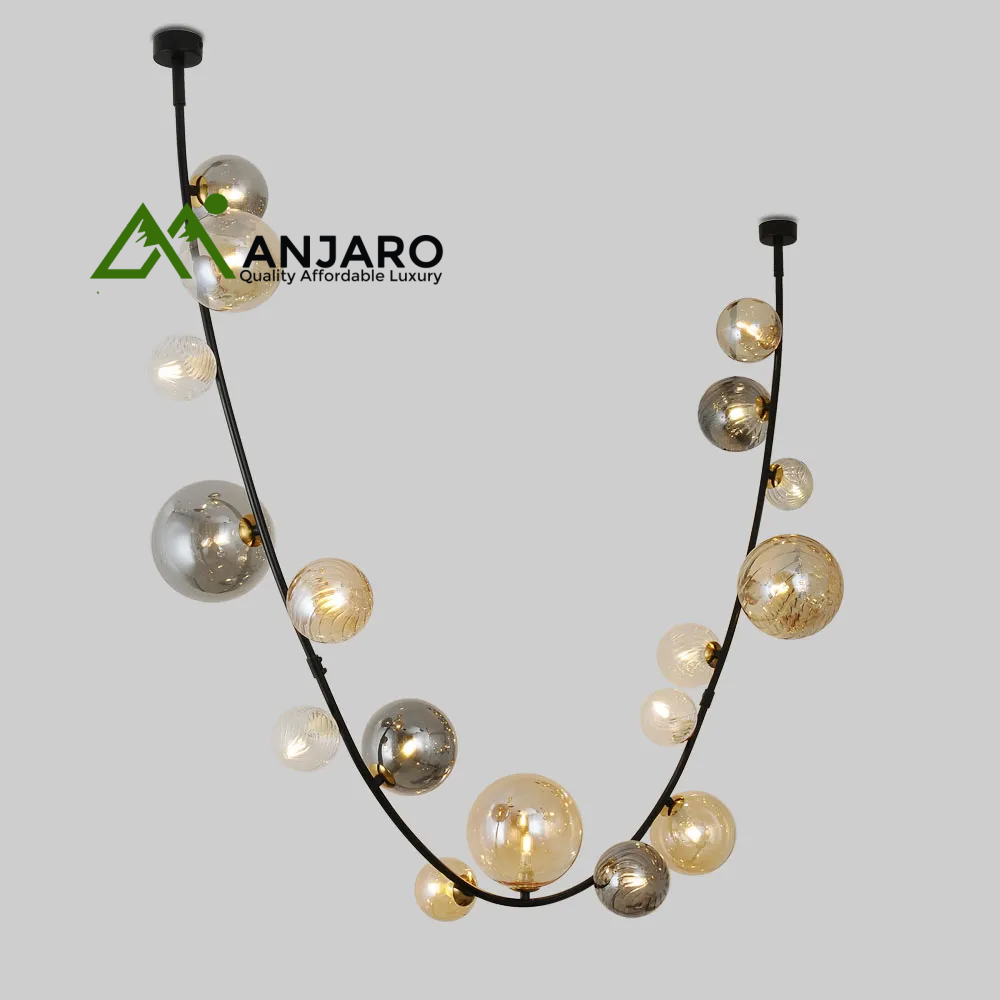 Black Chandelier 68126-B – 19xG9 Colorful Glass (TKLD)