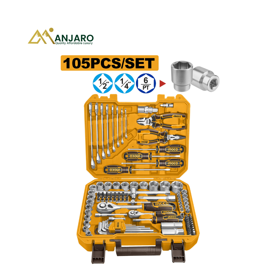 Ingco 105 Pcs Tools Set Socket Wrench Screwdriver Kit HKTHP51058