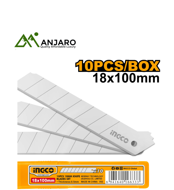 Ingco HKNSB112 10 Pcs 18mm knifeblades set