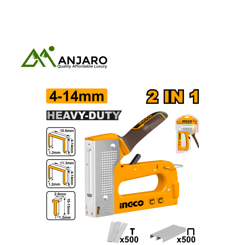 Ingco Heavy-Duty 2-in-1 Staple Gun  HSG1408