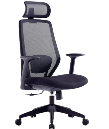 Ergonomic Office Chair – Mesh Back, Fixed Armrest & PU Wheels (MG-WB-026-A1-BK)