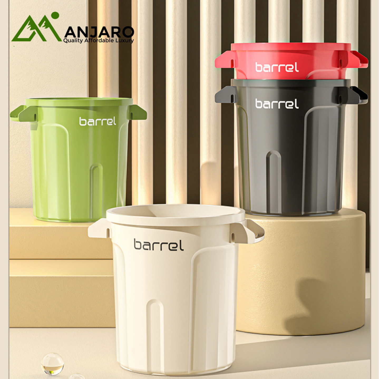 Kitchen Binaural Round Coverless Trash Can (Shipping Fee Included)