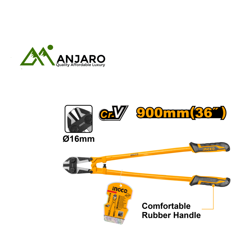 HBC0836 36" Heavy-Duty Bolt Cutter with Cr-Mo Blade & Ergonomic TPR Handle – Maximum Cutting Power