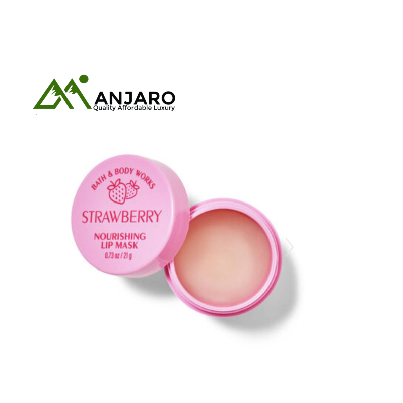 BATH & BODY WORKS Strawberry Nourishing Lip Mask – 0.73oz | Intense Overnight Hydration for Soft, Smooth Lips