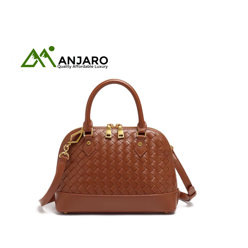Cross-Border Trend Hand-Woven PU Shoulder Shell Bag – Fashion Simple Light Luxury Tote Handbag for Women