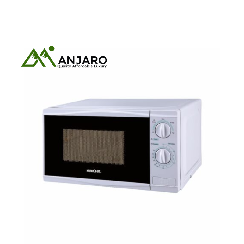 Bruhm BMM-20MW 20L Solo Microwave Oven – Sleek White Design for Efficient Cooking