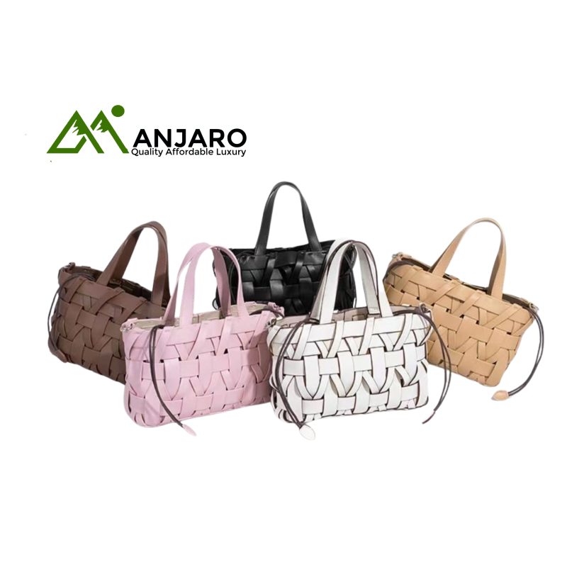 Women's Woven PU Leather Crossbody Bag – Stylish Rivet Design, Waterproof, Compact & Durable