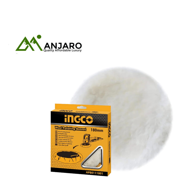 APB0111801 Wool Polishing Bonnet P20C80 – 180mm Real Wool Drawstring Pad for High-Gloss Finishing