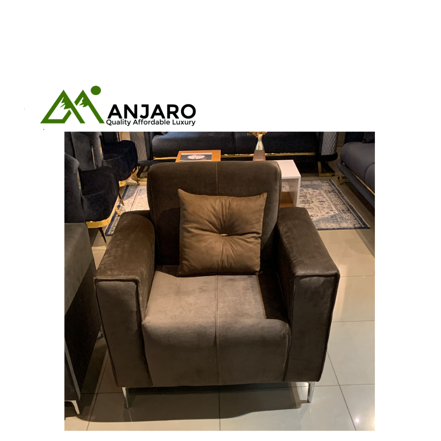 Signature Comfort Single Armchair - Boxy Brown Suede-Look Fabric (Accent Chair)