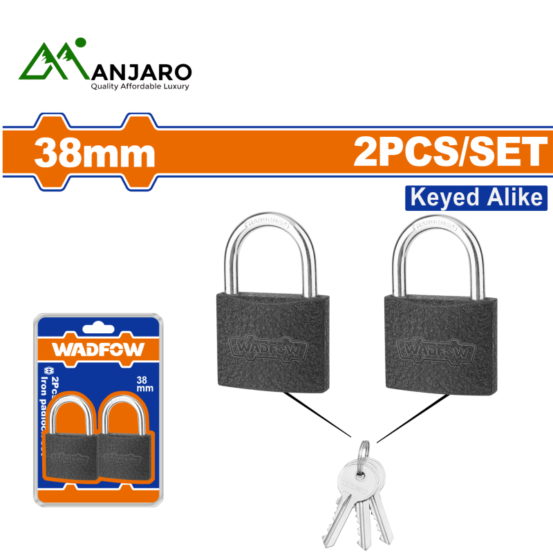 WPD5442 2Pcs Key-Alike Iron Padlock Set