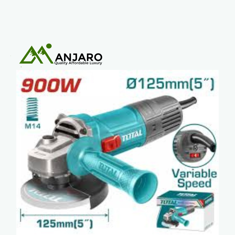 Total 900W Variable Speed Angle Grinder 125mm TG109125565