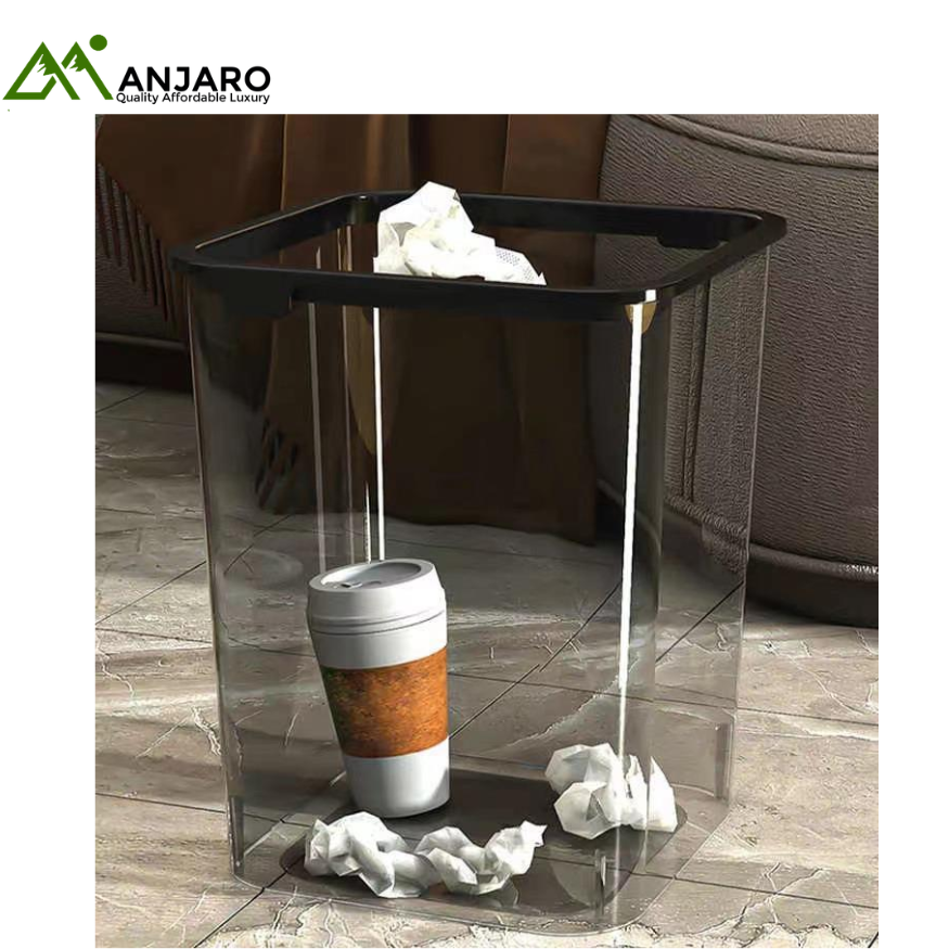 Transparent PET Large Square Trash Can