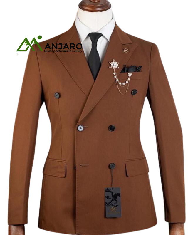 Men’s Double-Breasted Suit – Classic 2-Piece Formalwear, Tailored Elegance for Weddings & Business Events