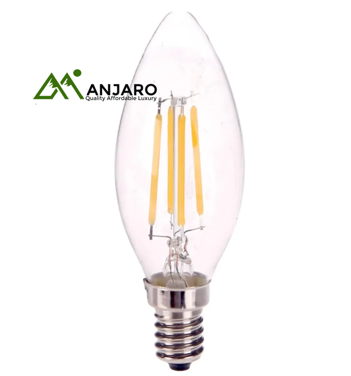 LEVIN LED C37 Filament Candle Bulb E14 – 4W 3000K Warm White