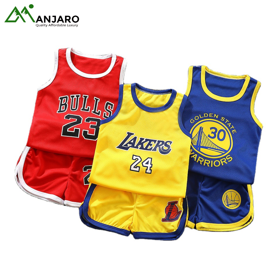 Children’s Summer Sports Sleeveless Shorts Suit – Boys Basketball Uniform & School Clothing – QZ2407(Shipping Fee Included)