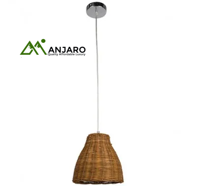 Asya Avize 13013 E27 60W Brown Wood Woven Pendant Light