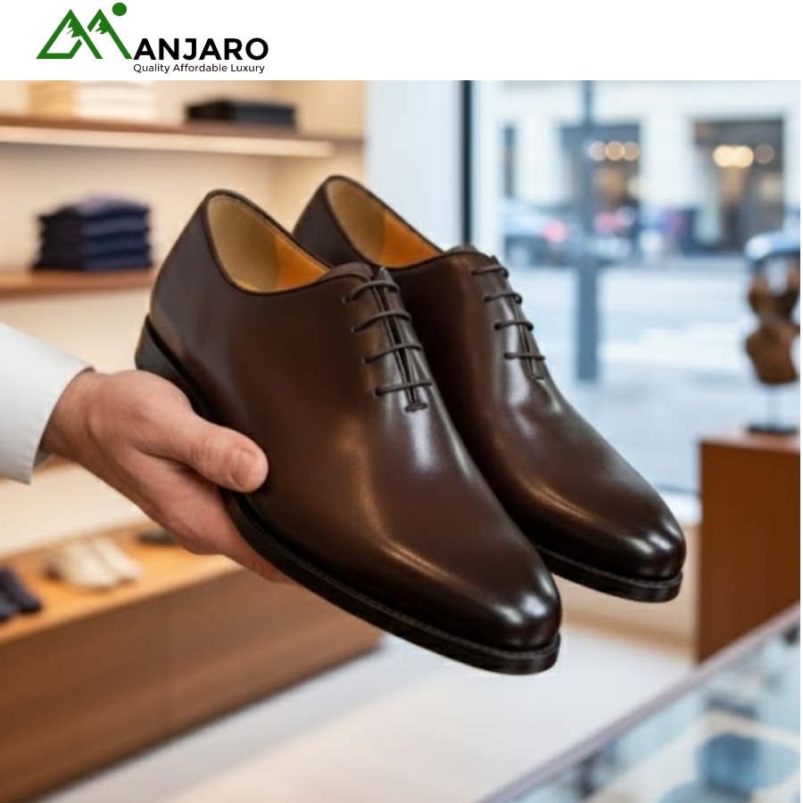 John Foster Classic Brown Leather Oxford Dress Shoes | Sizes 38-43 | Timeless Formal Elegance