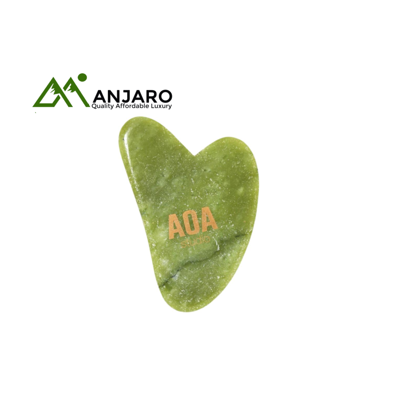 AOA A+ Jade Gua Sha Facial Sculptor – Hand-Carved Tool for Lymphatic Drainage & Contouring
