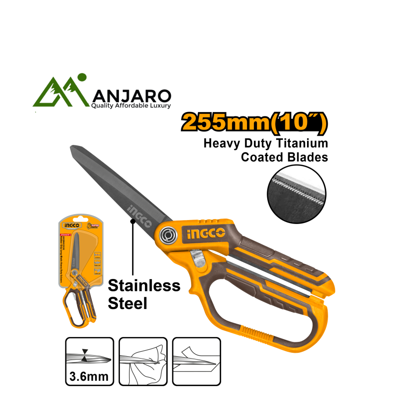 Ingco HSCRS832558 Rubber grip long-bladeheavy duty scissors