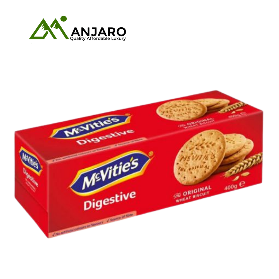 McVitie’s Digestive Original 400g | Classic High-Fiber Crunchy Biscuits