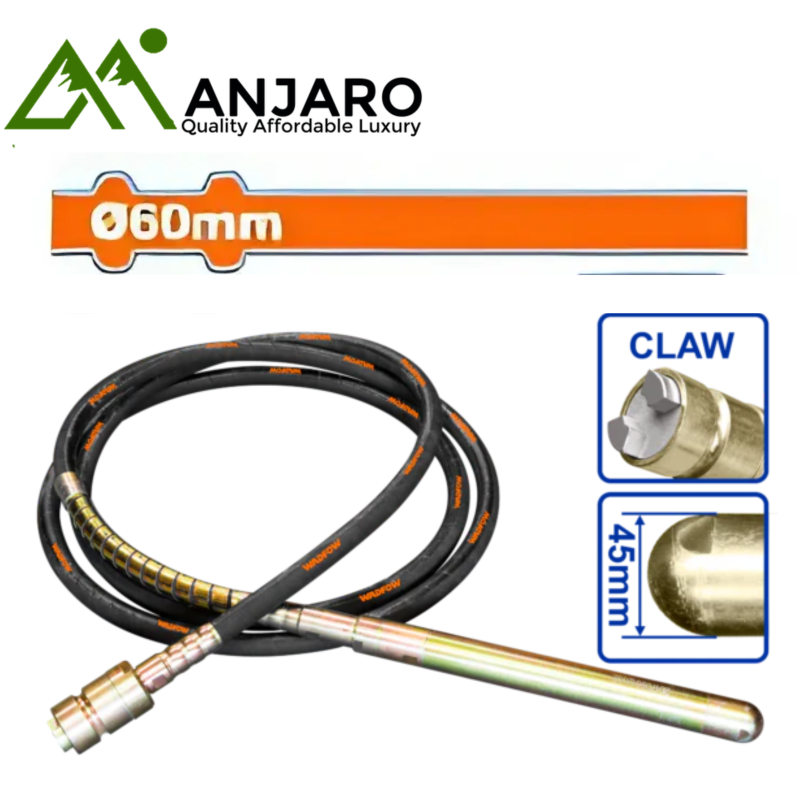 WVRP1A38 / WVRP1A45 / WVRP1A60 Claw-Type Concrete Vibrator Pokers – 38 mm, 45 mm, & 60 mm