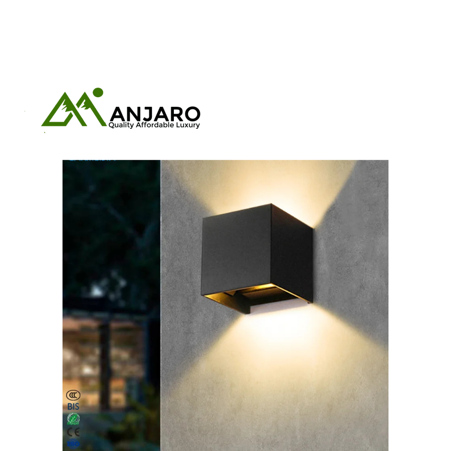 Modern Outdoor Square LED Wall Lamp – Waterproof Staircase Light, AC85-265V, Black/White Finish