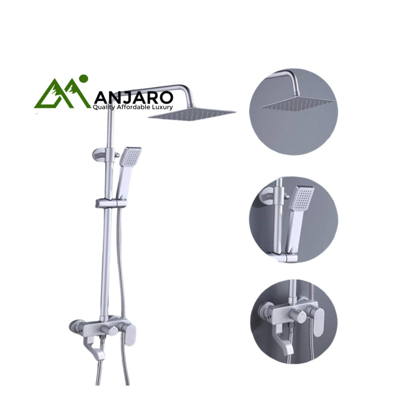 PM-ALUMINIUM RAIN SHOWER SET