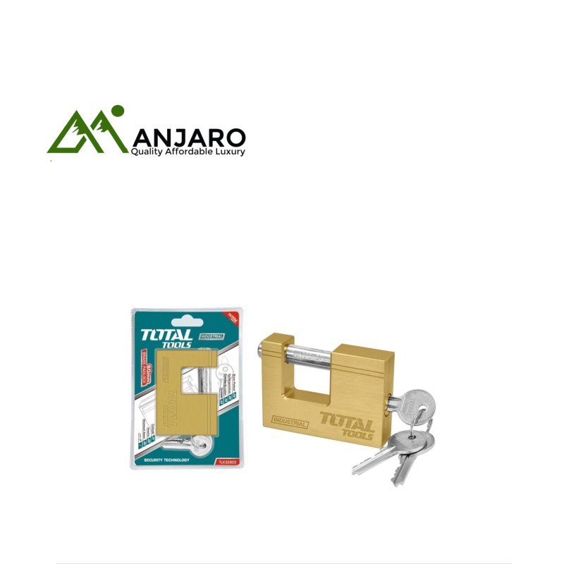 Total Heavy Duty Brass Block Padlocks – TLK32803, TLK32703 & TLK32603 (80mm, 70mm, 60mm)