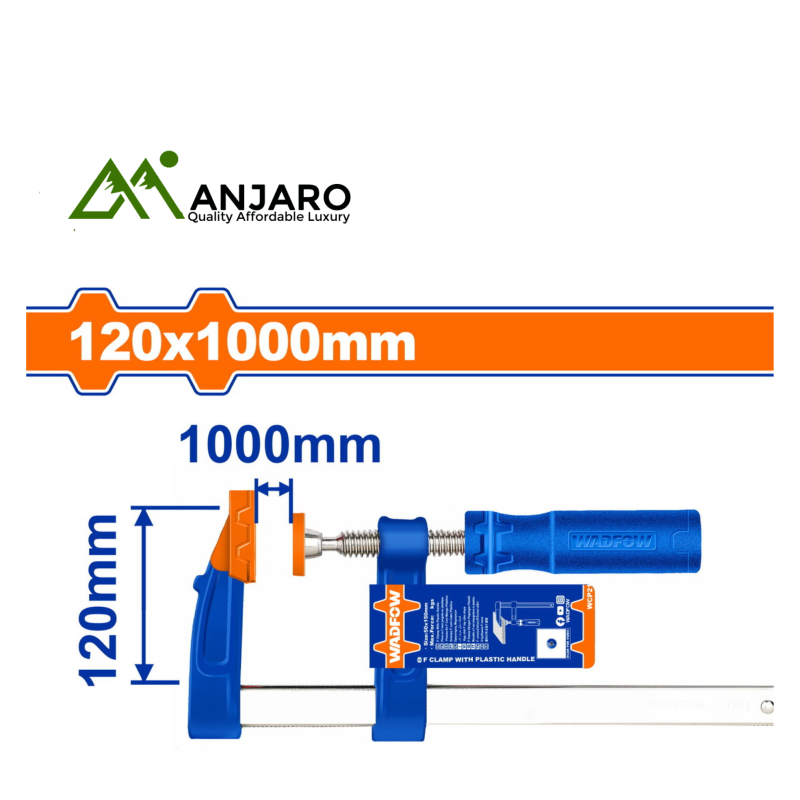 Heavy-Duty F Clamp with Plastic Handle