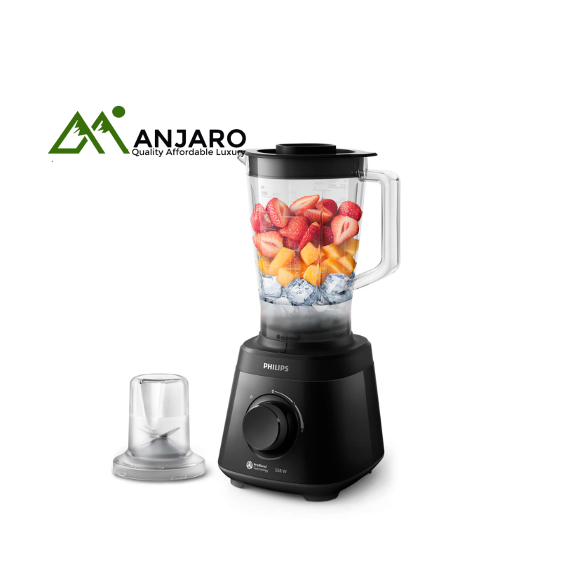 PHILIPS Blender HR2141/90 – 1.5L, 600W, Black | ProBlend Crush Technology & Multi-Speed Control