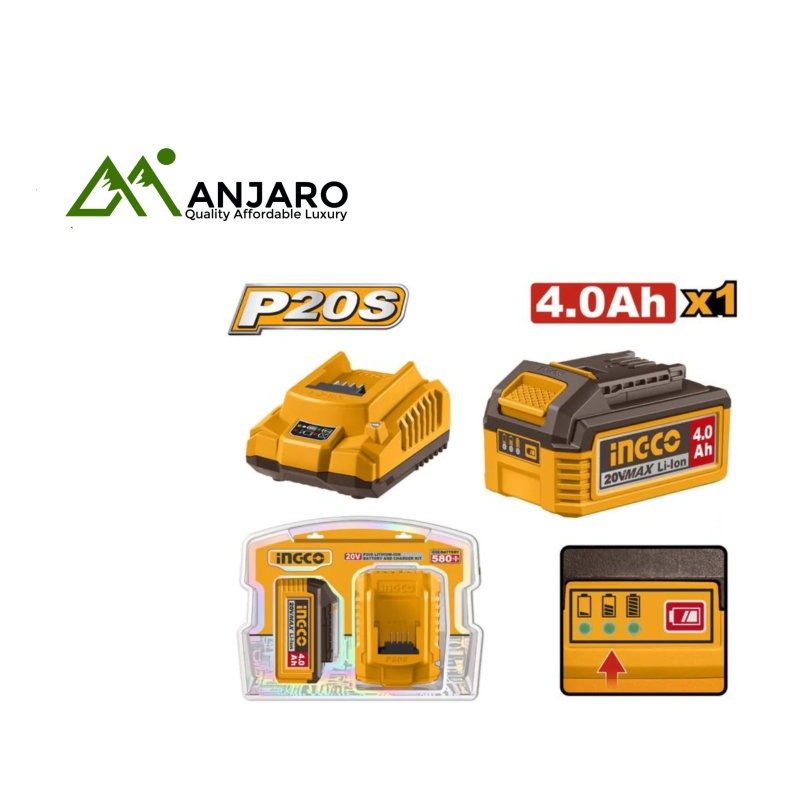 FBCPK1012 P20S 20V Lithium-Ion Battery & Charger Kit – 4.0Ah High-Capacity Battery + Fast Charger