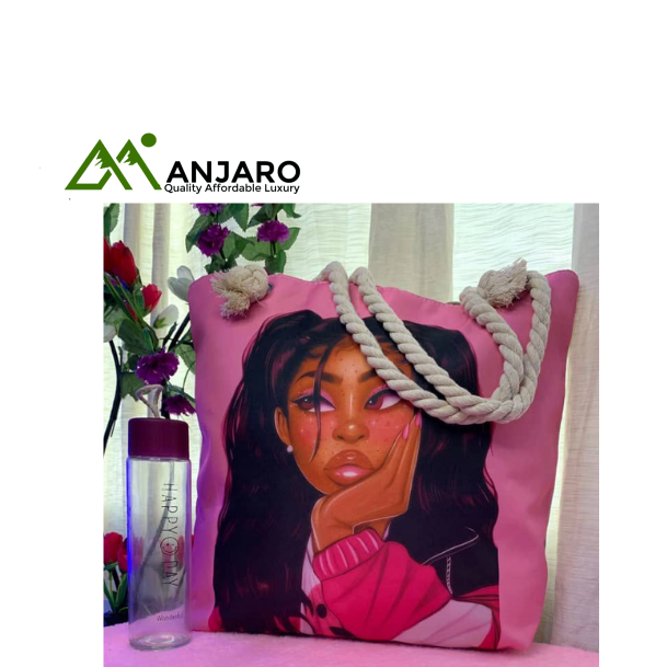 Pink Diva Print Canvas Tote Bag – Bold, Fun & Functional