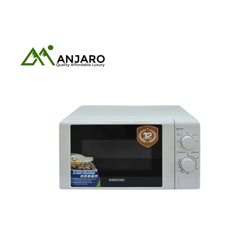 Bruhm BMM-20MMW 20L Manual Microwave Oven – Sleek White Design for Efficient Cooking