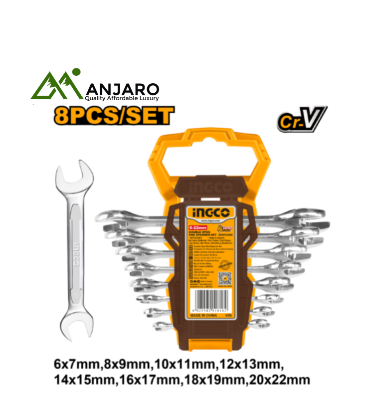 Ingco HKSPA2088 8Pcs Double open end spanner set